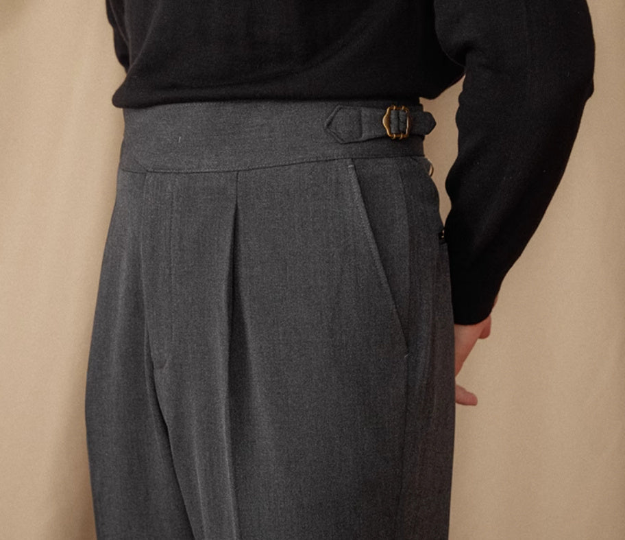 Men's Lausanne Wool Blend Straight Fit Gurkha Trousers