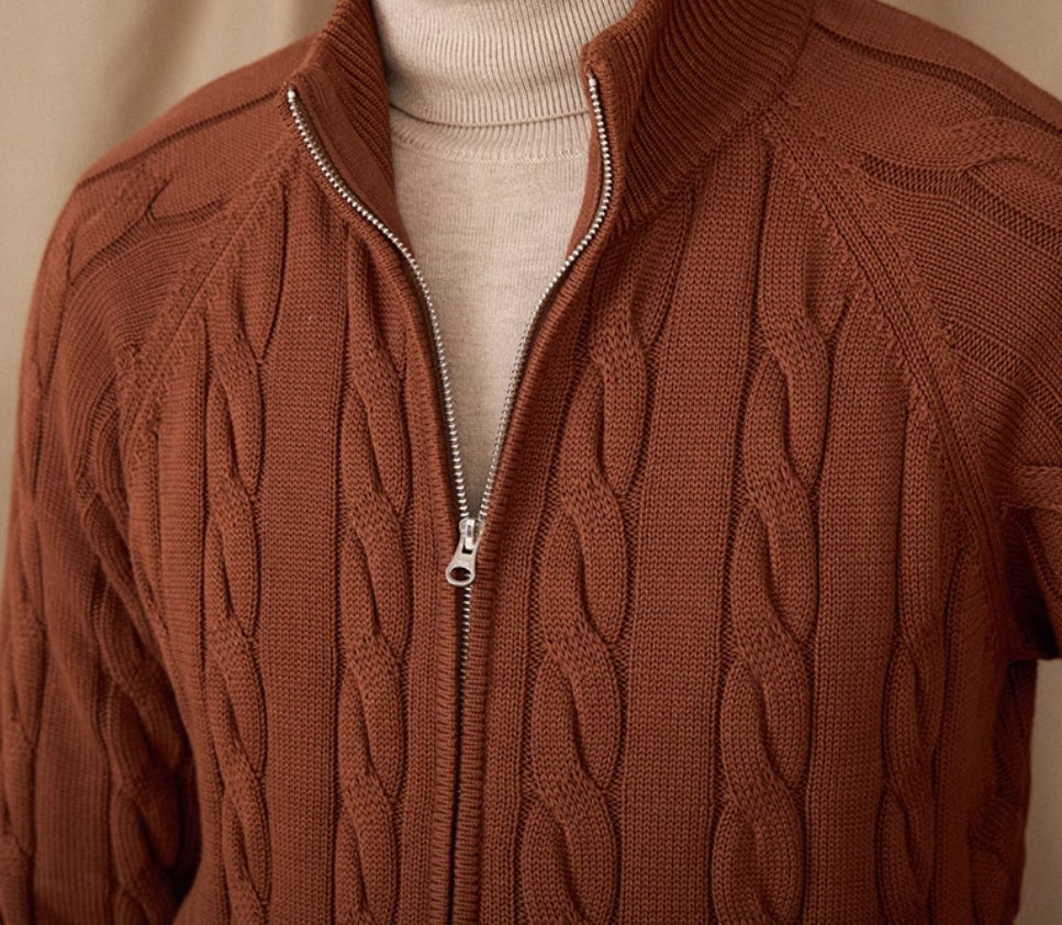 Men's Aspen Cable Knit Cotton Cardigan