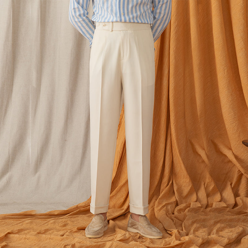 Men’s Straight Fit Pleated Trousers