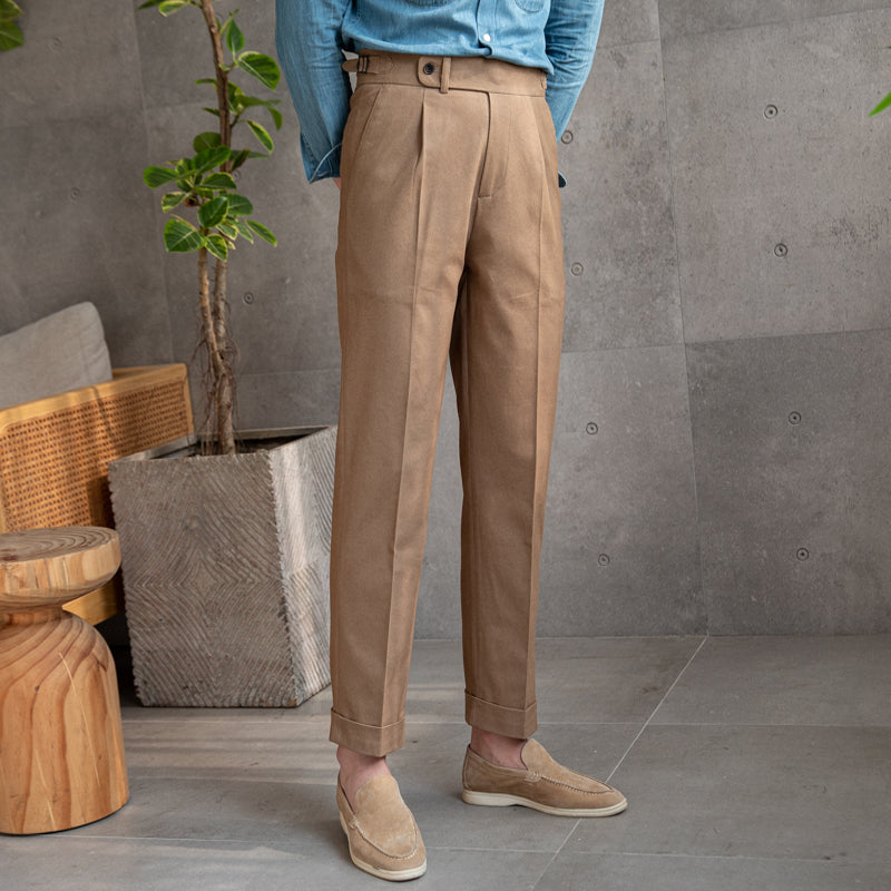 Men's Cotton Twill Straight-Fit Trousers