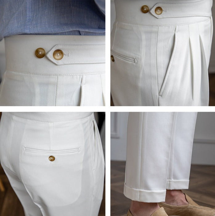 Men's Straight-Fit Trousers with Pleats