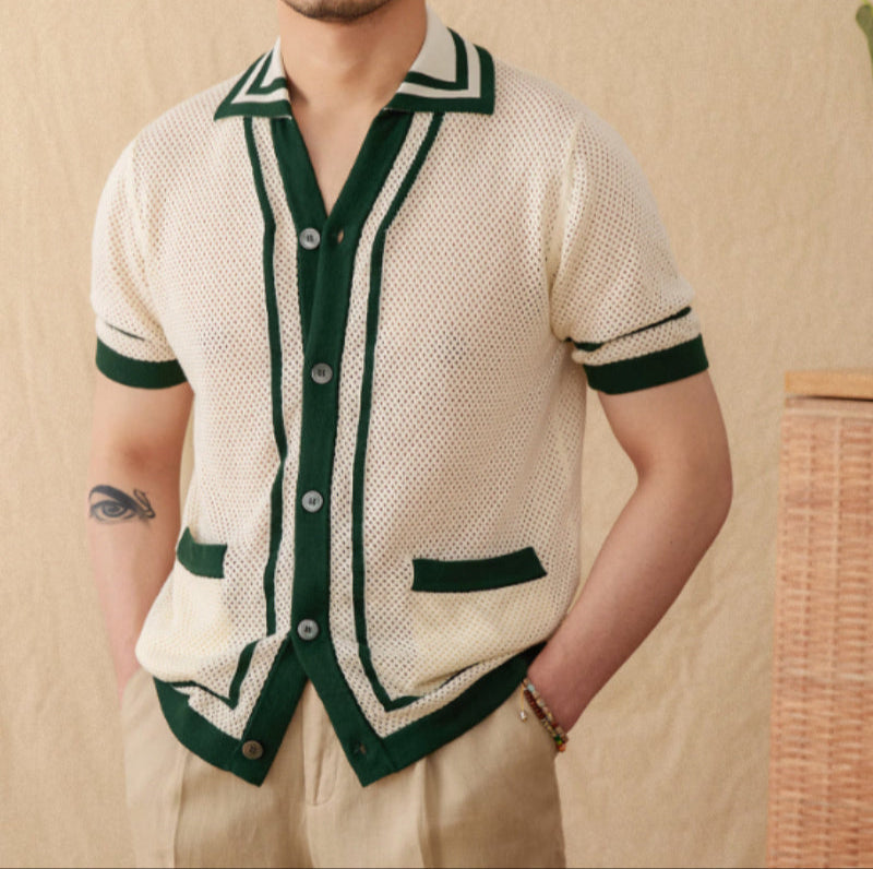 Men’s Contrast Knit Short Sleeve Shirt