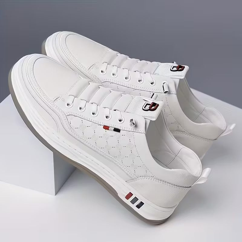StrideEase Leather Comfort Sneakers with Arch Support
