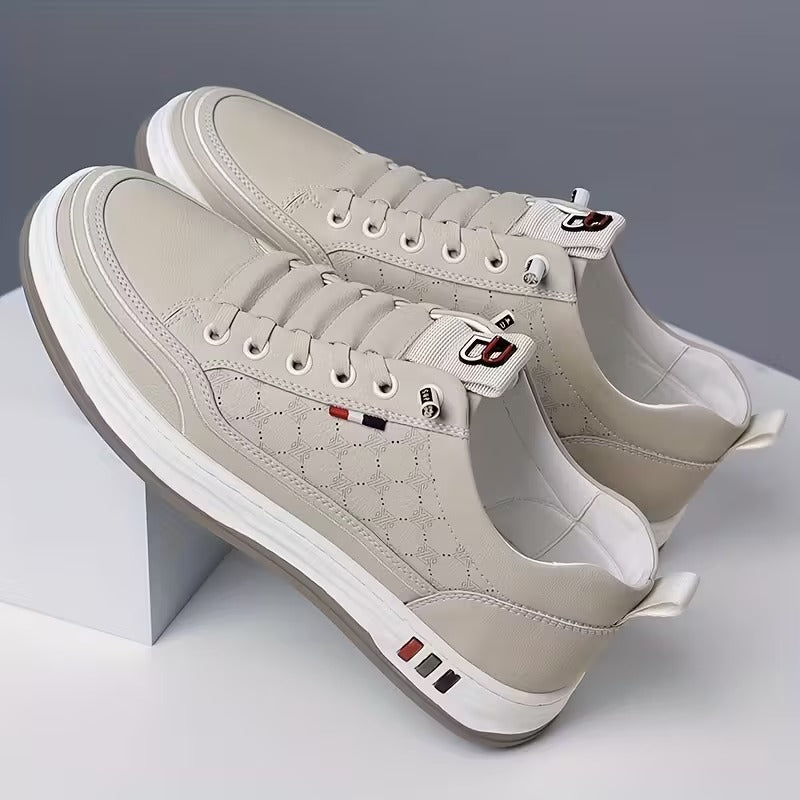 StrideEase Leather Comfort Sneakers with Arch Support