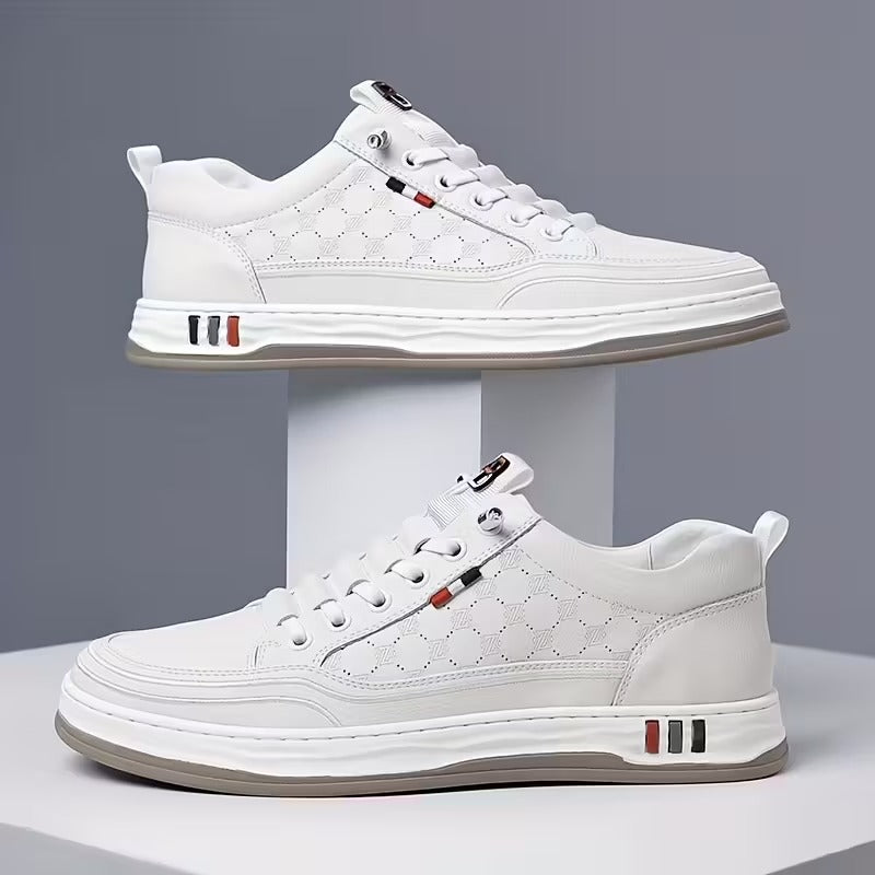 StrideEase Leather Comfort Sneakers with Arch Support