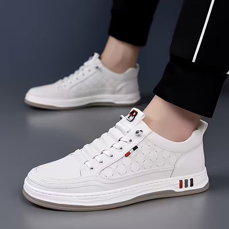StrideEase Leather Comfort Sneakers with Arch Support