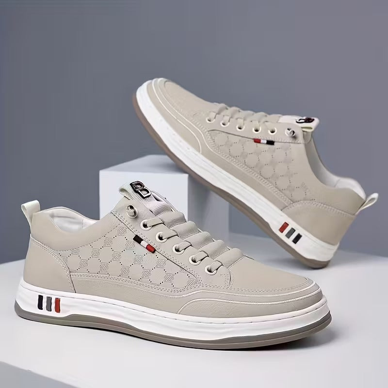 StrideEase Leather Comfort Sneakers with Arch Support