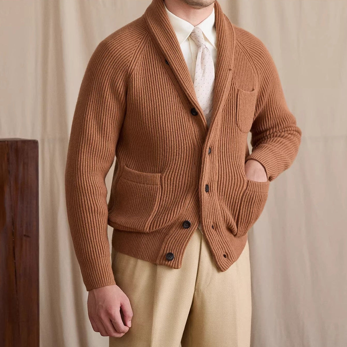 Men's Harrow Ribbed Shawl Collar Cardigan
