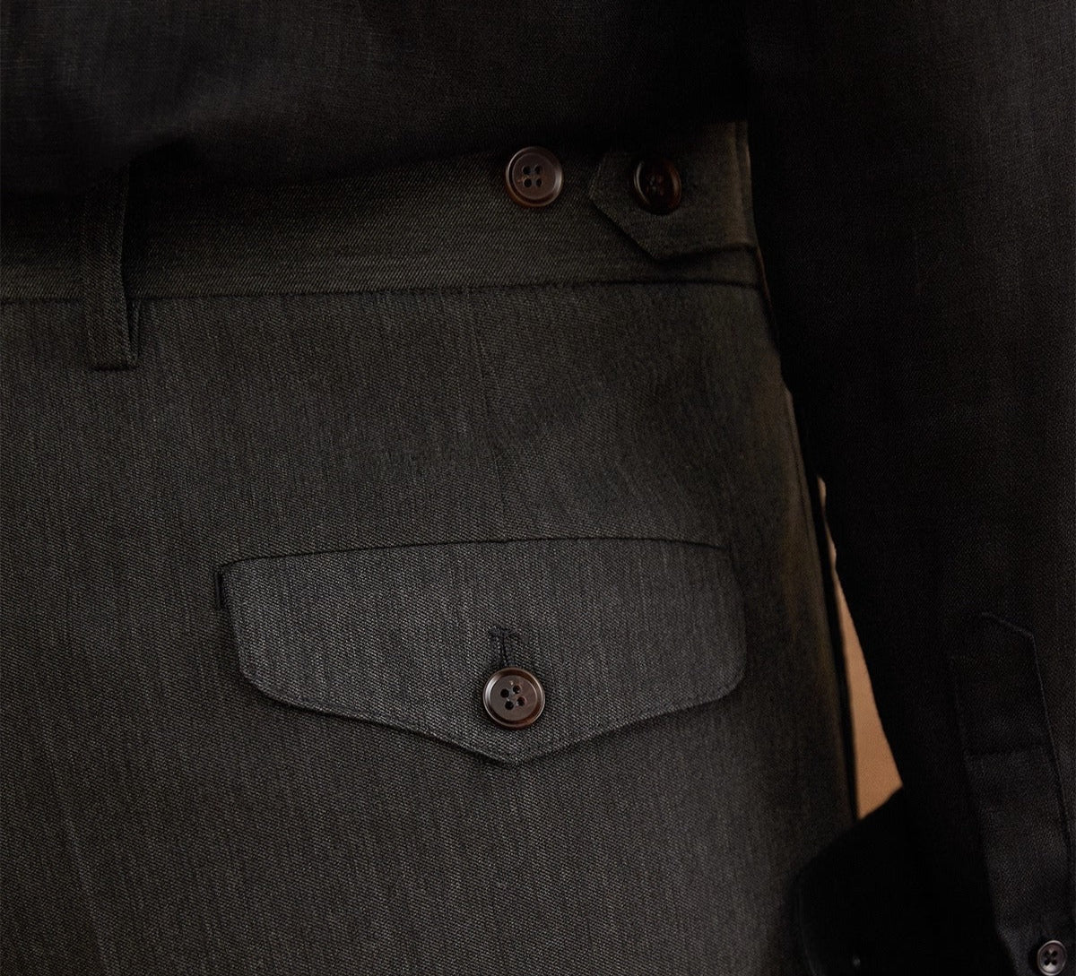 Men’s Straight Fit Trousers with Coin Pocket