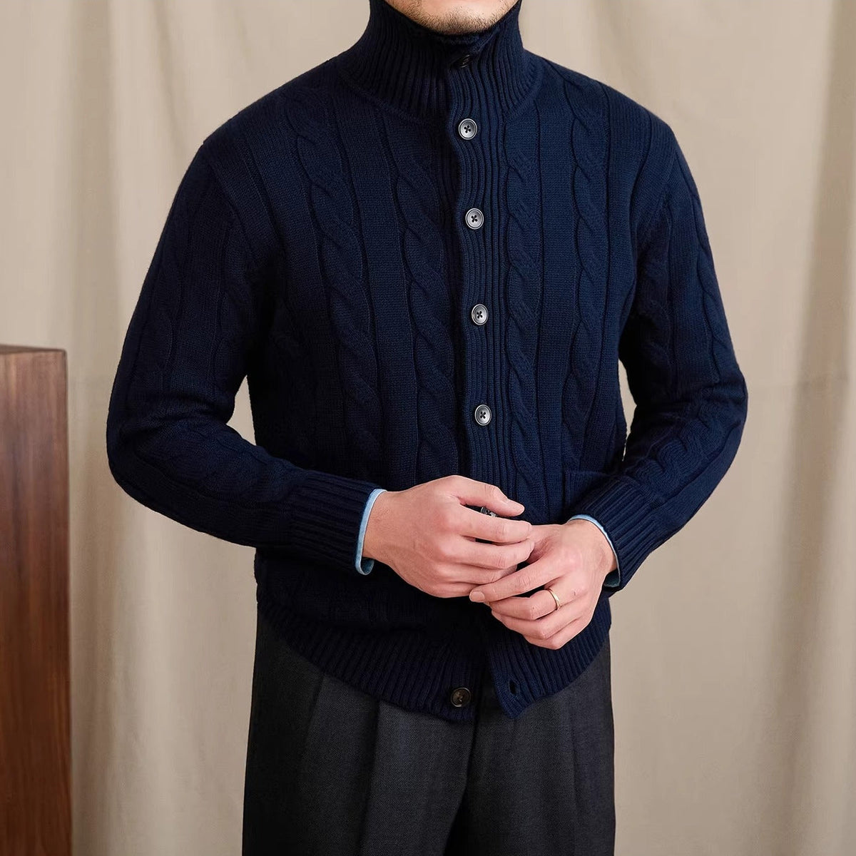 Men's St Moritz Buttoned Cable Knit Cardigan