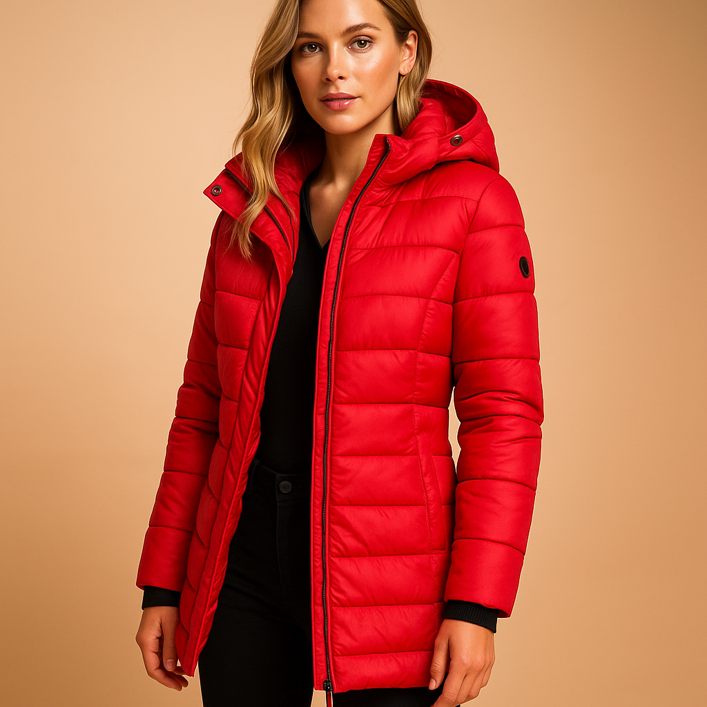 Women's Lightweight Puffer Jacket with Hood, Warm, Insulating and Breathable