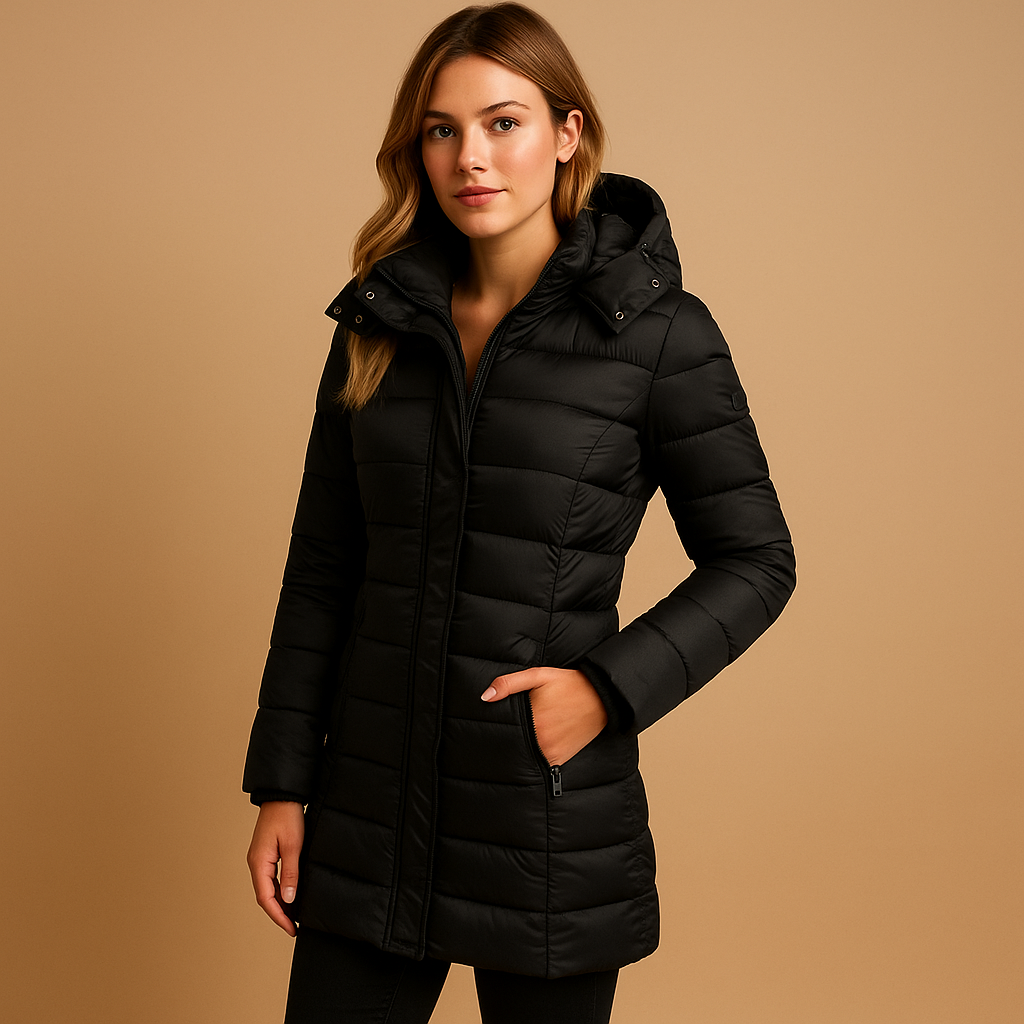 Women's Lightweight Puffer Jacket with Hood, Warm, Insulating and Breathable