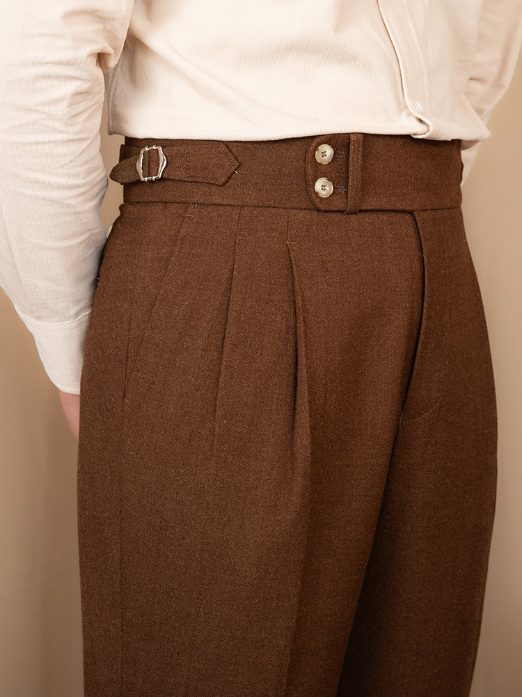 Men’s Double Pleated Straight Fit Trousers