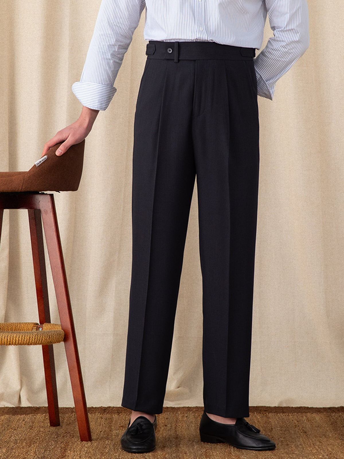 Men’s Pleated Straight Fit Trousers