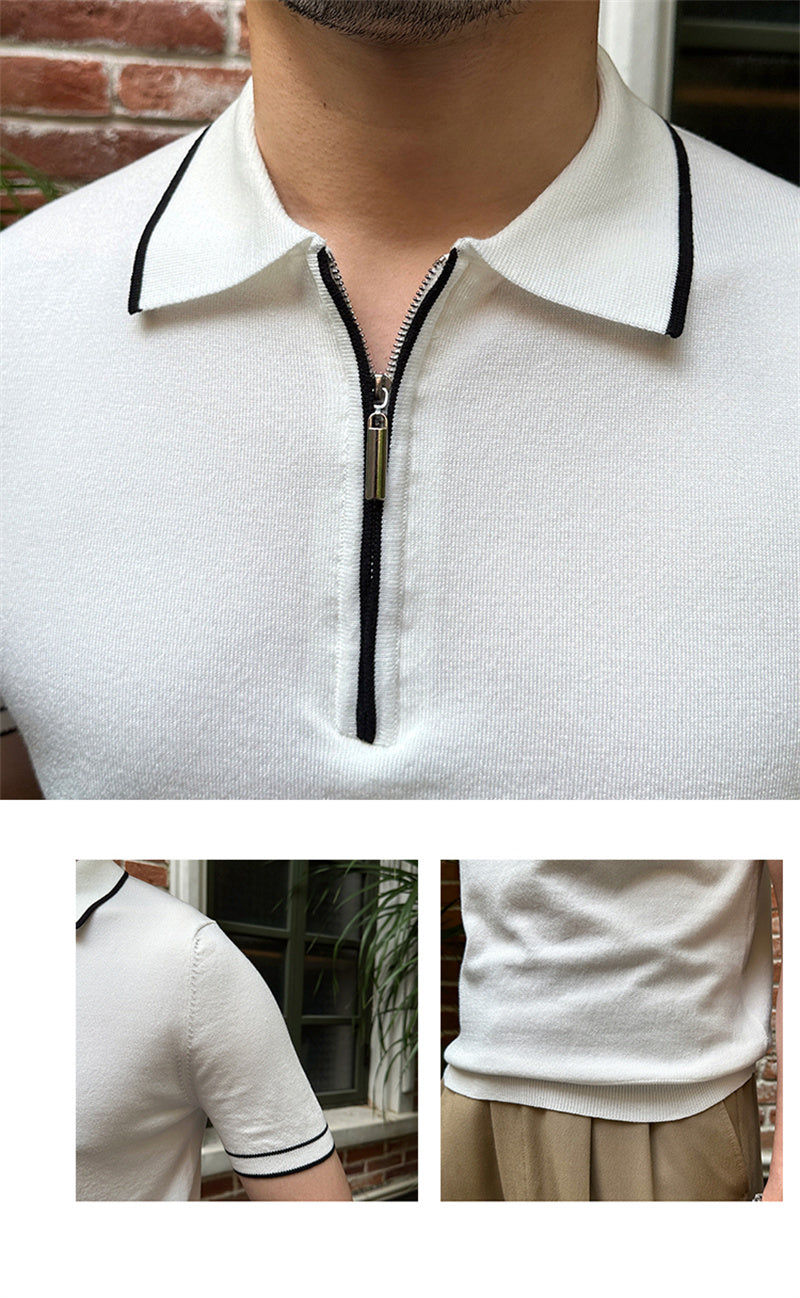 Men's Premium Zip Knit Polo