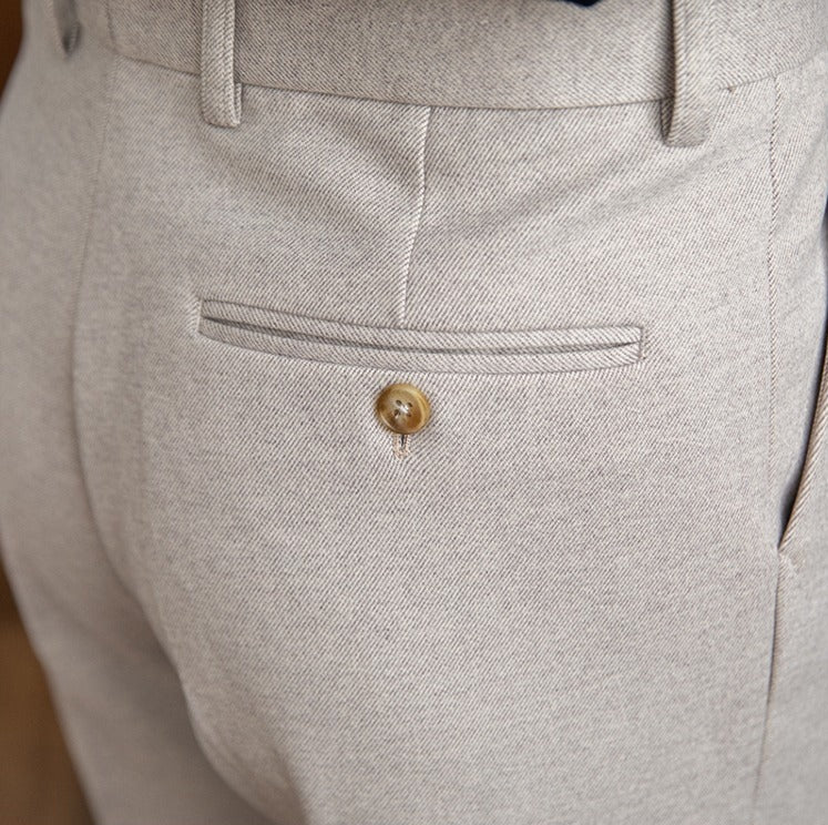 Men's Wool Felt Straight-Fit Trousers