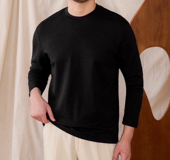 Men's Basic Cotton Blend Soft Touch Long Sleeve T-Shirt