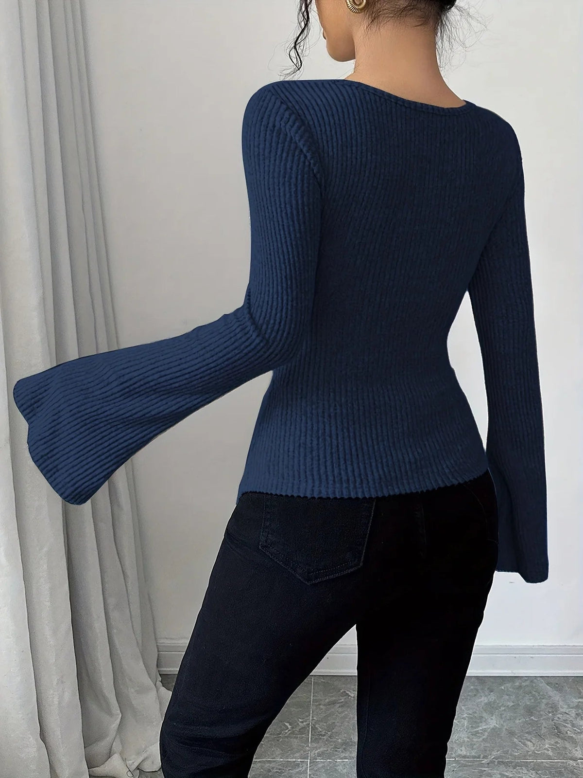 Women’s Cowl Neck Bell Sleeve Top