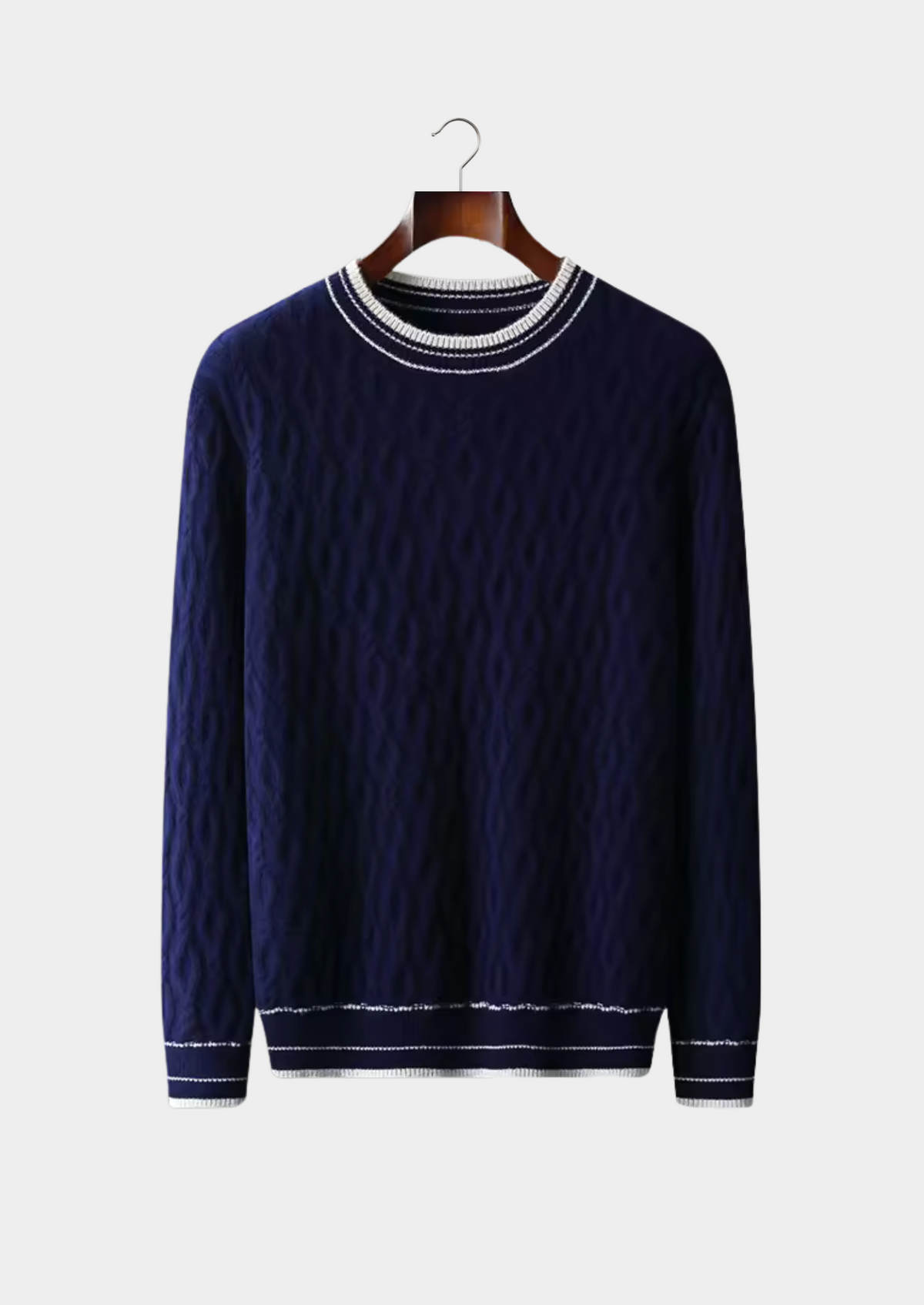 mens Wool Jacquard Crewneck