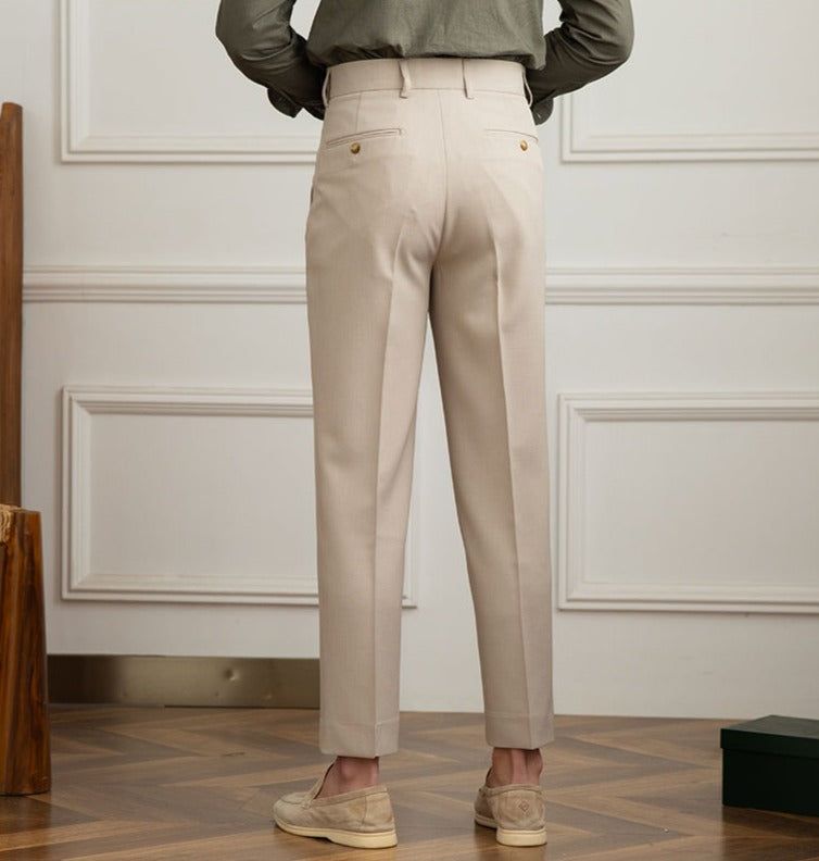 Men’s Double Pleated Straight Fit Trousers