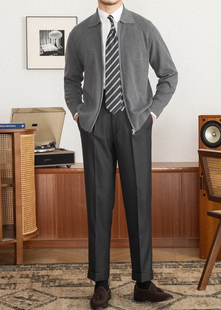 Men’s Textured Wool Blend Cardigan