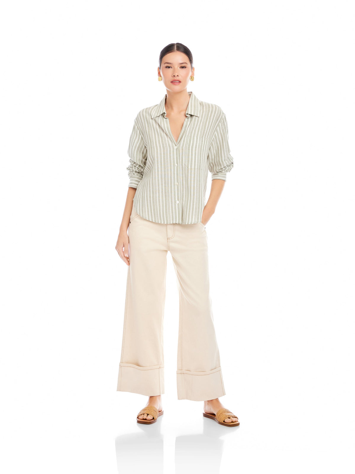 Women's Ruched Sleeve Shirt