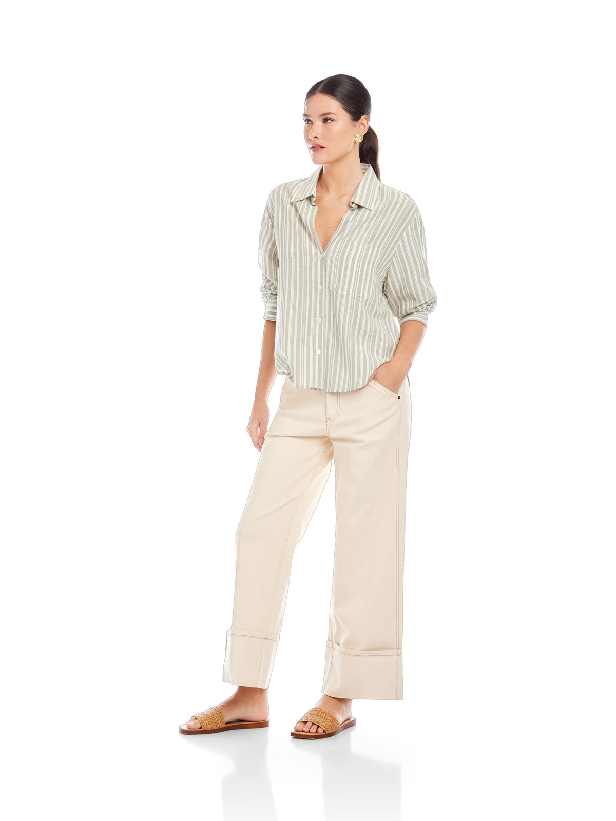 Women's Ruched Sleeve Shirt