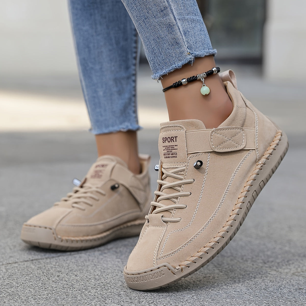Women’s Orthopedic Sneakers, Lightweight Genuine Leather Shoes with Cushioned Sole