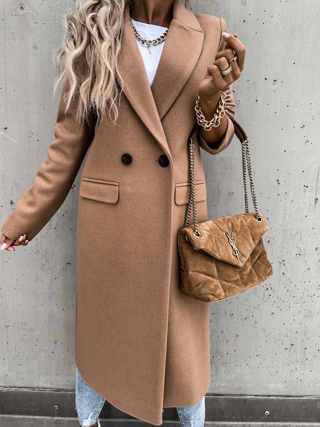 Women’s Classic Winter Coat with Lapel Collar