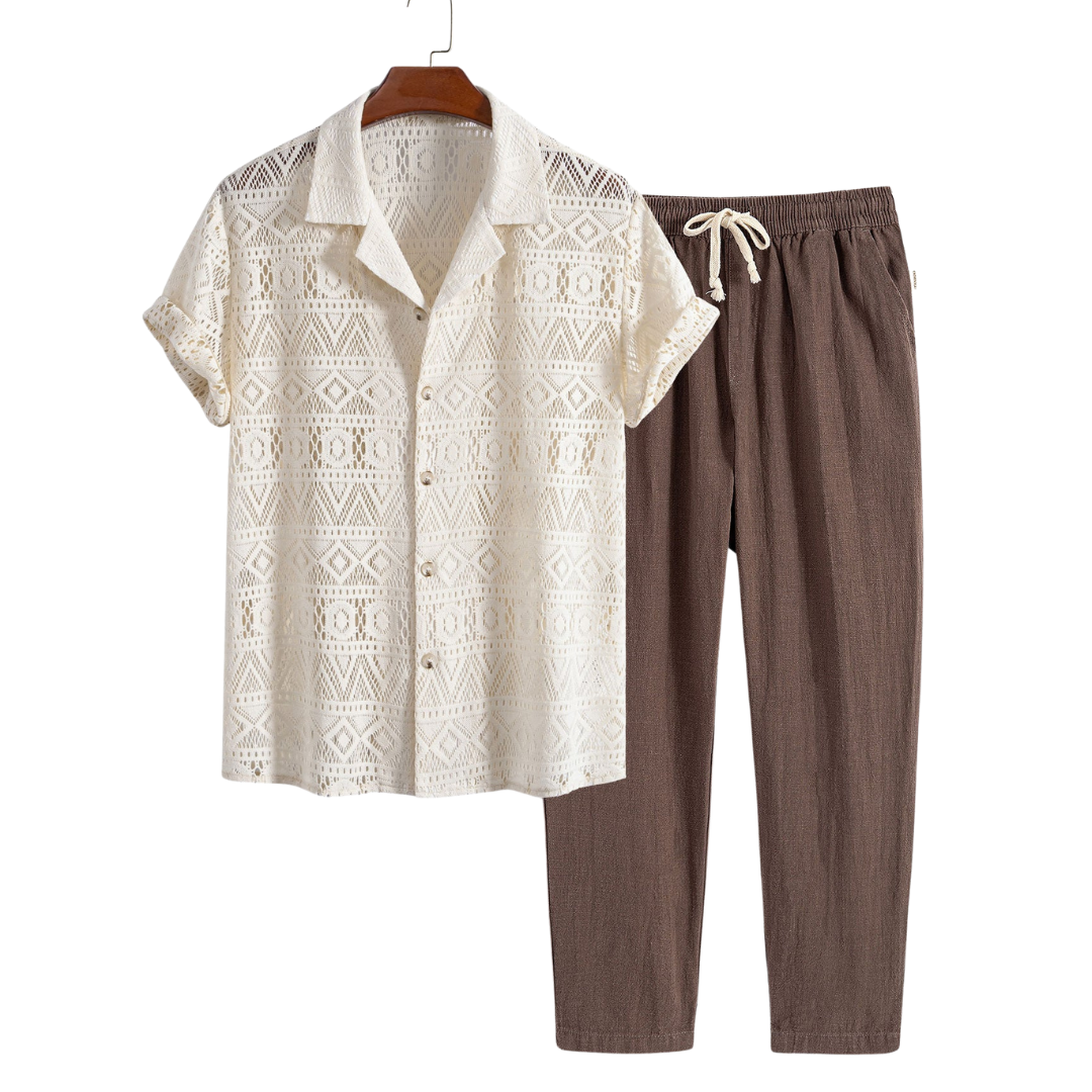 Men’s Short Sleeve Shirt and Shorts Set