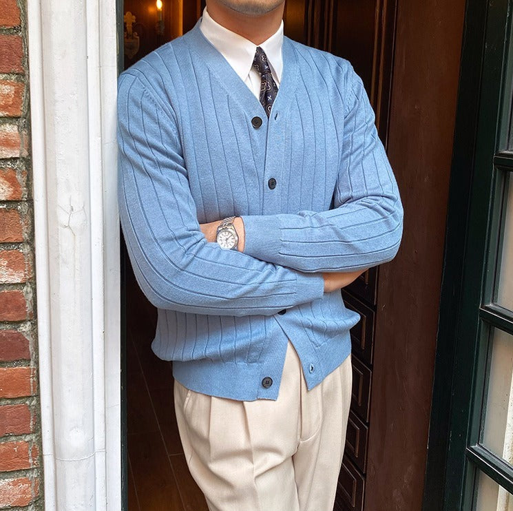 Men’s Pleated Knit Cardigan