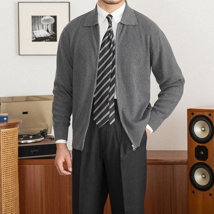 Men’s Textured Wool Blend Cardigan