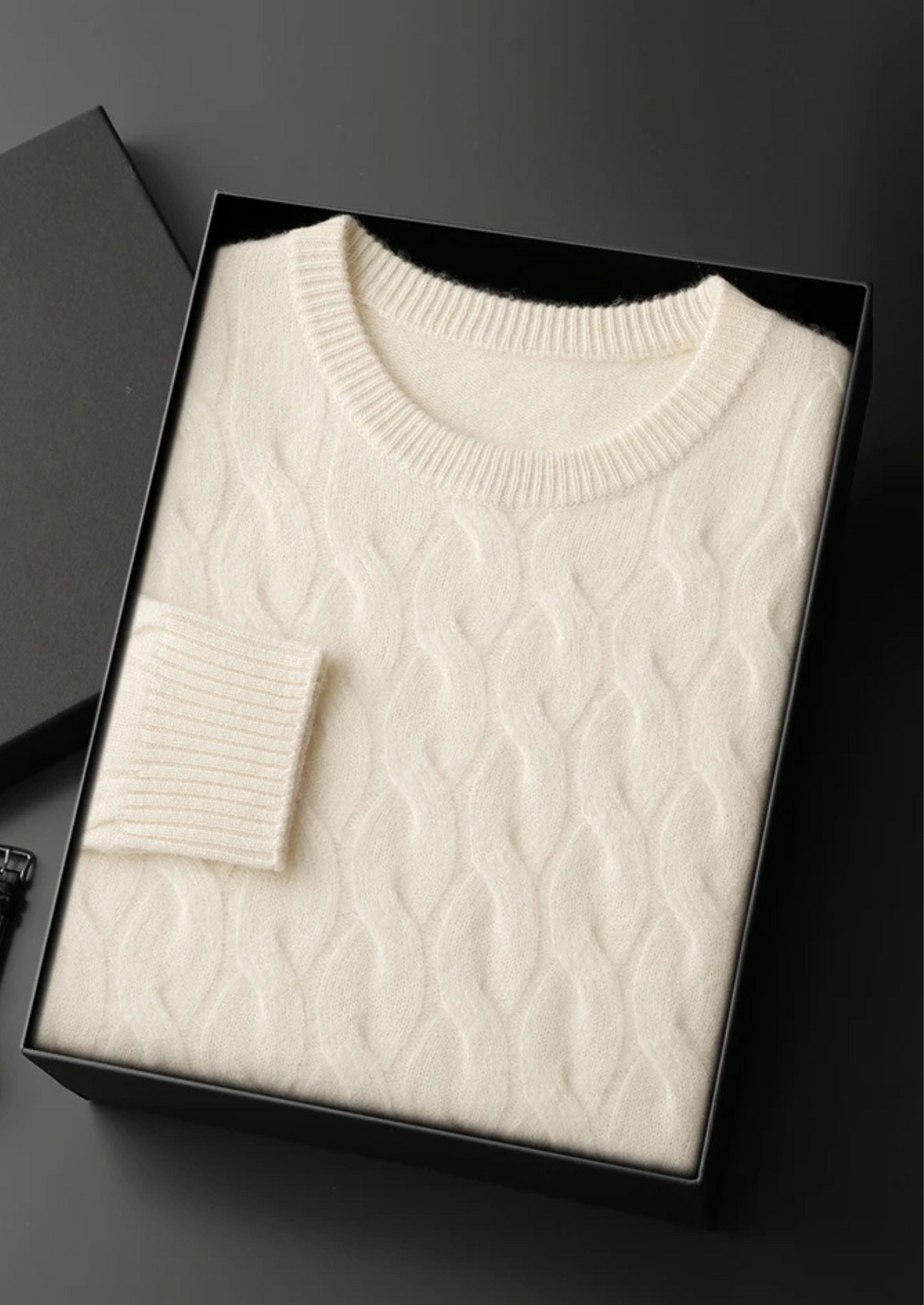 Men's WOOL CABLE CREWNECK