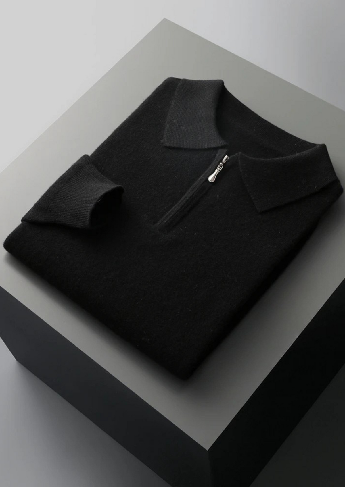 Men’s Wool Half-Zip Polo Shirt