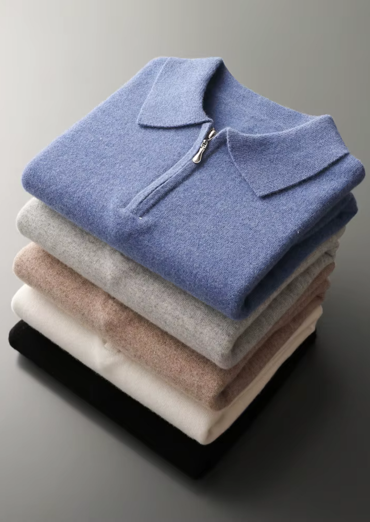 Men’s Wool Half-Zip Polo Shirt