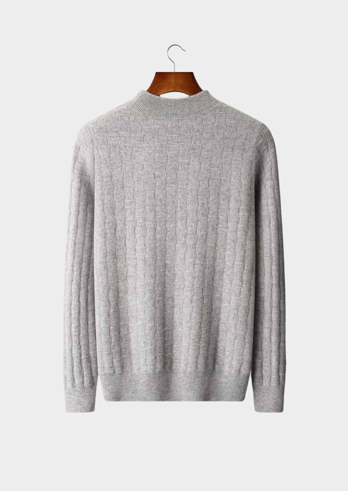 Men’s Wool Textured Mock Neck Sweater