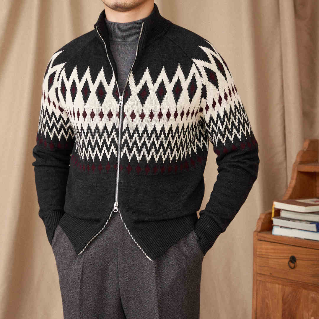 Men’s Fair Isle Knitted Cardigan