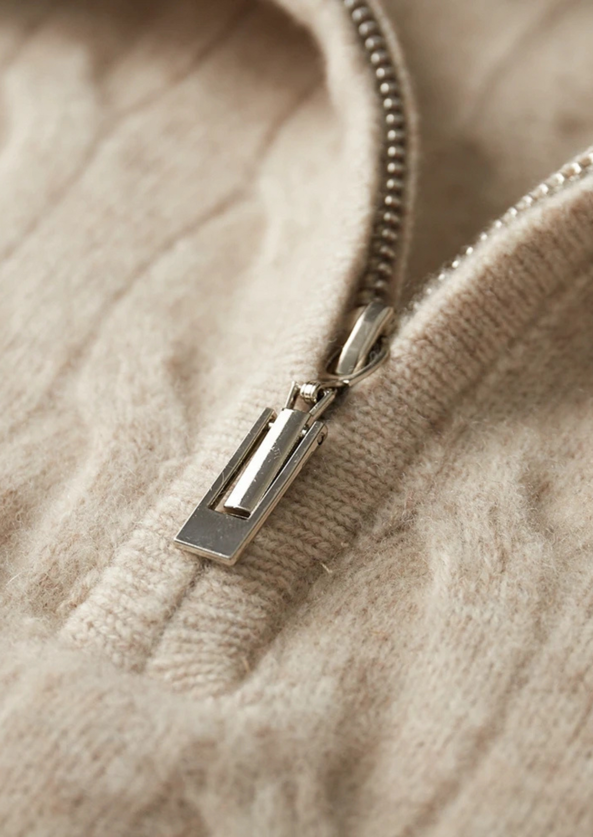 BELMONT WOOL CABLE HALF ZIP