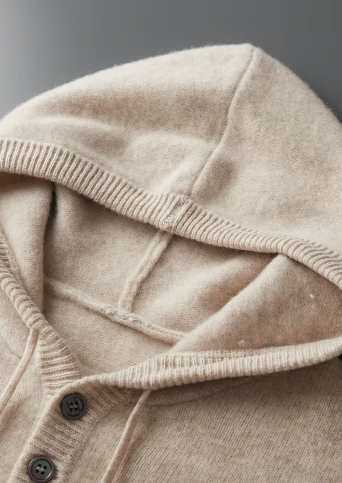 Men’s Wool Button-Up Hooded Sweater