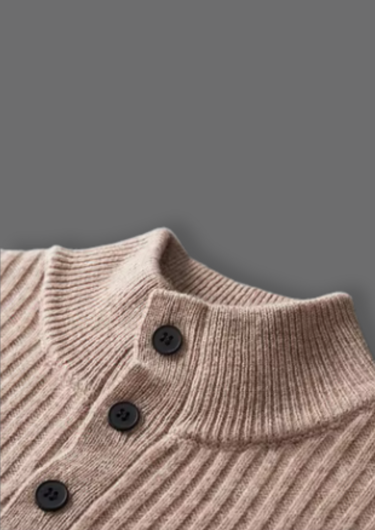 Men's WOOL RIBBED HENLEY SWEATER
