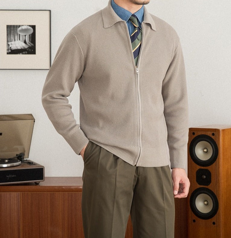 Men’s Textured Wool Blend Cardigan