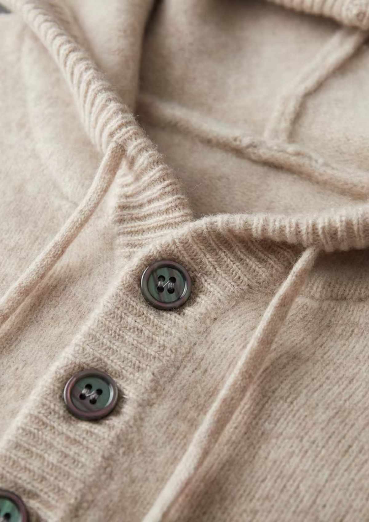 Men’s Wool Button-Up Hooded Sweater