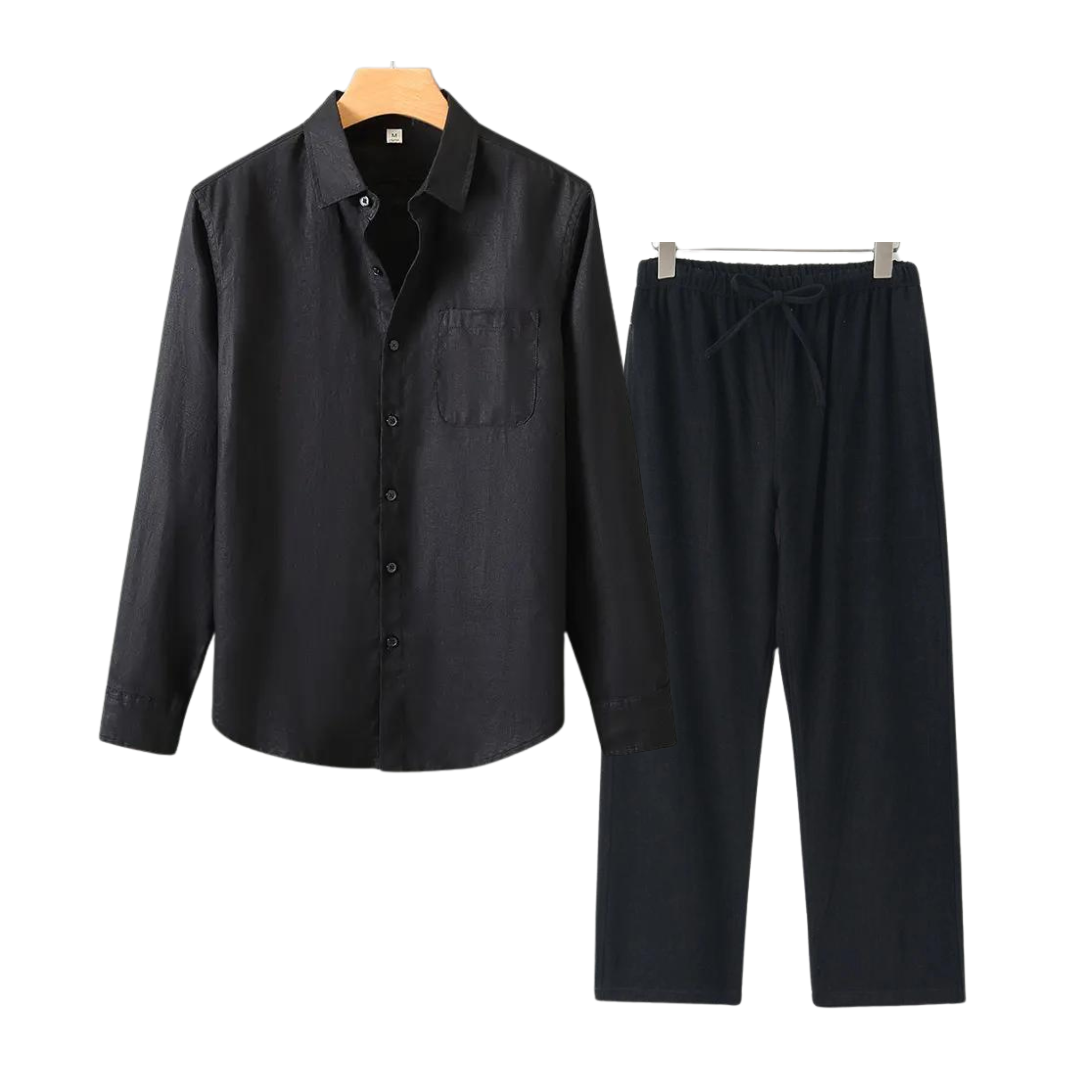 Men’s Linen Shirt and Shorts Set