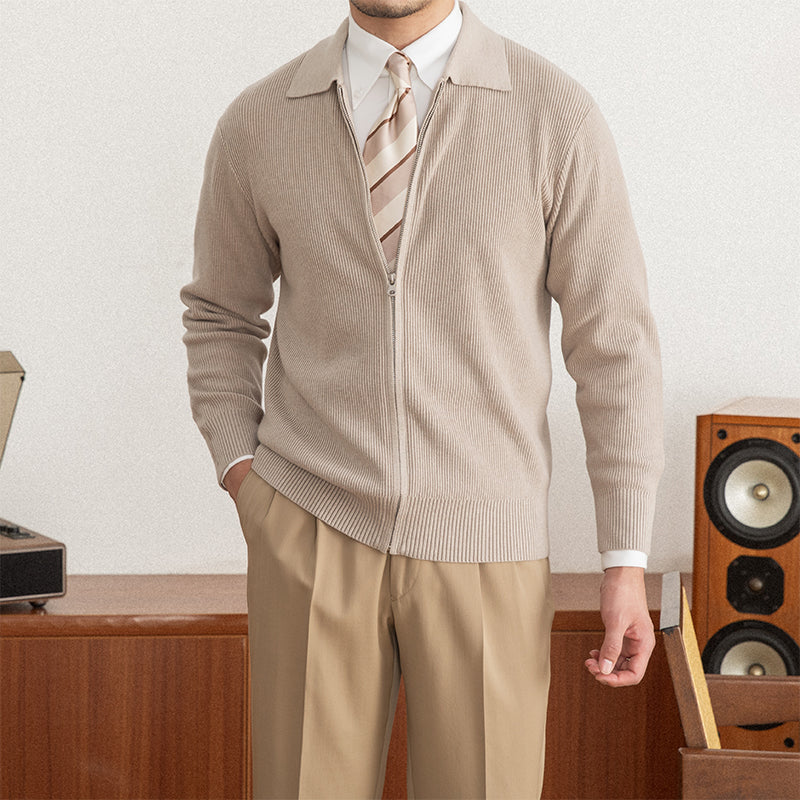 Men’s Textured Wool Blend Cardigan