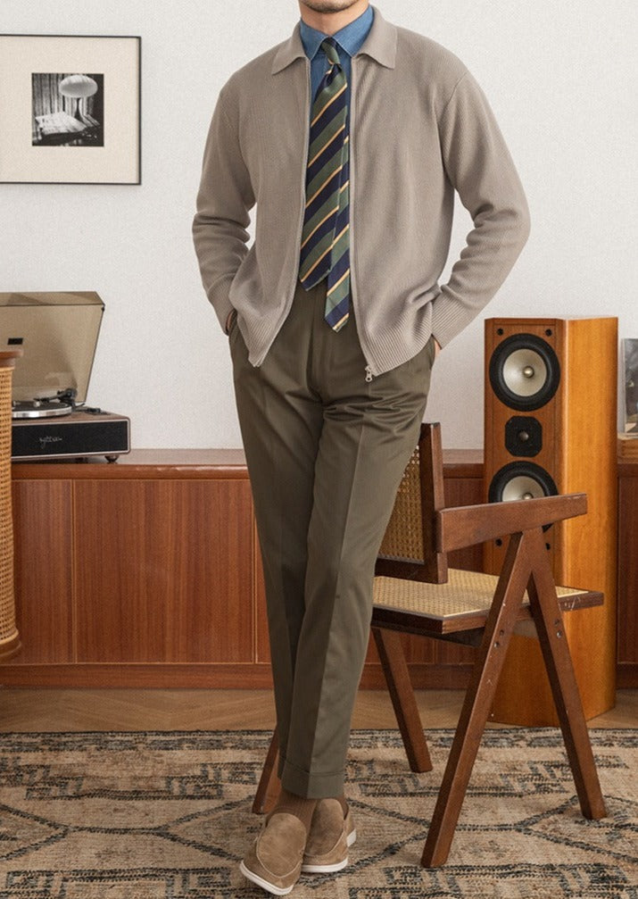 Men’s Textured Wool Blend Cardigan