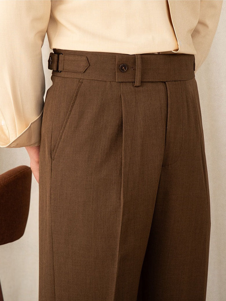 Men’s Pleated Straight Fit Trousers
