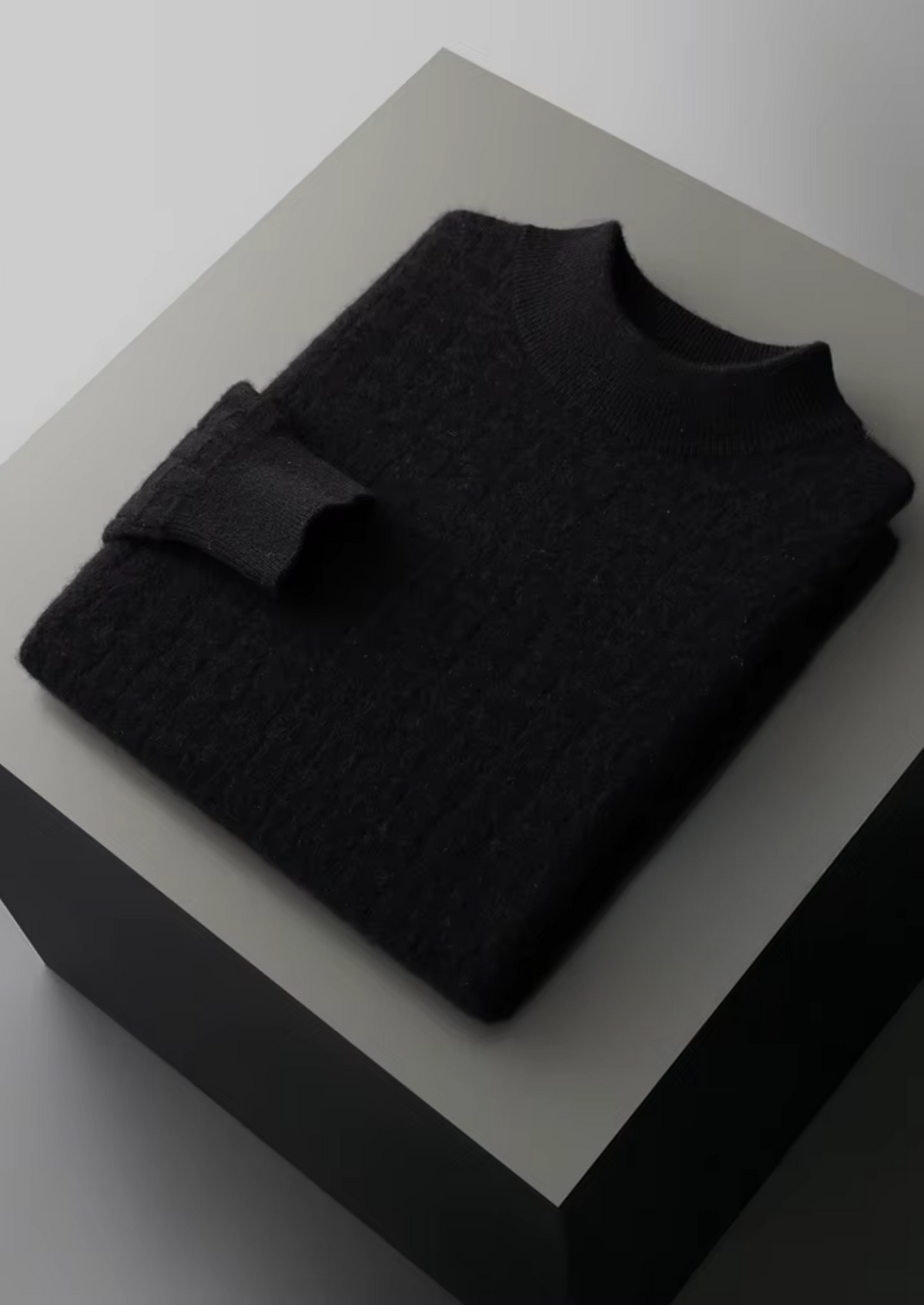 Men’s Wool Textured Mock Neck Sweater