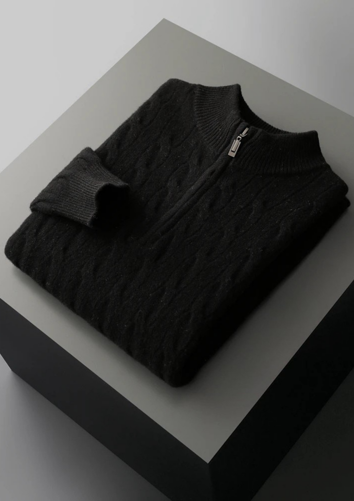 BELMONT WOOL CABLE HALF ZIP
