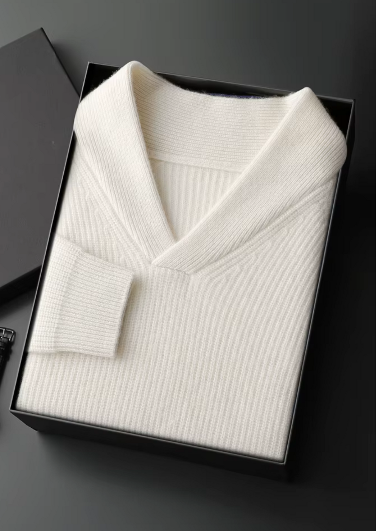 Men's RIBBED V-NECK SWEATER