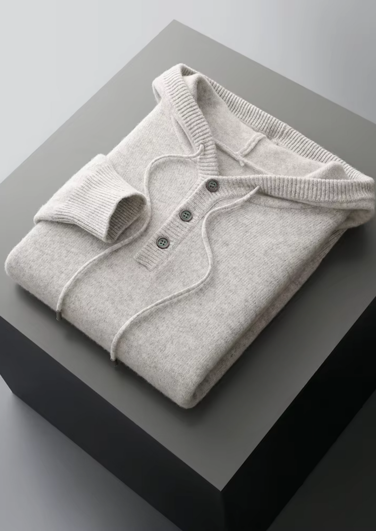Men’s Wool Button-Up Hooded Sweater